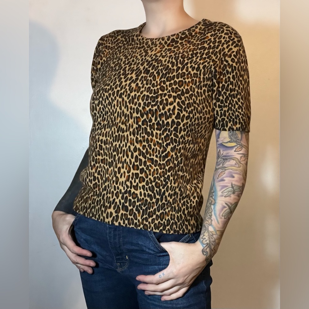 SAG HARBOR Leopard Print Tee